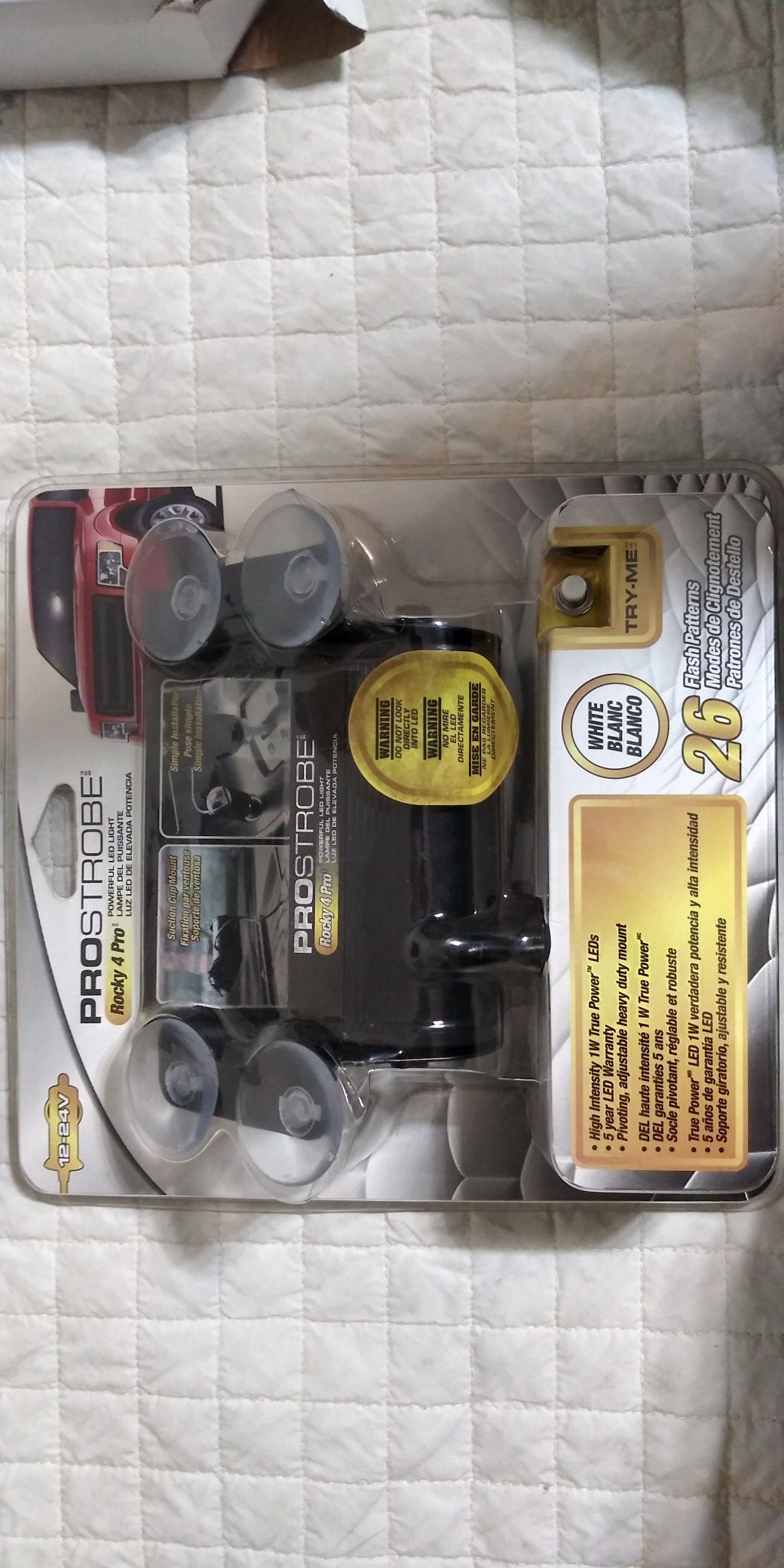 Windshield mounted strobe light for safety car or truck