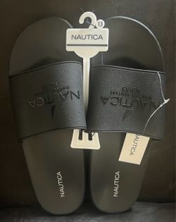 NEW Men's Nautica Brand Slides Sandals Black Size 13