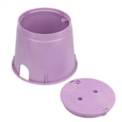 NDS  10 in. H, 10 in. Round Standard Series Valve Box and Cover, Purple Reclaimed Water Cover
