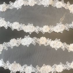 Detachable Tull And Pearl Lace Straps ( White)