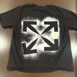 Black and white Off-White spray logo cotton t-shirt