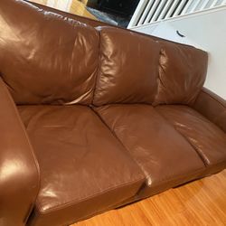 Brown Leather sofa ( Super Comfy ) 