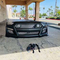 2018-2023 Ford Mustang GT500 Front Bumper Conversion With LED Grille Kit
