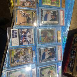 10 graded football baseball cards