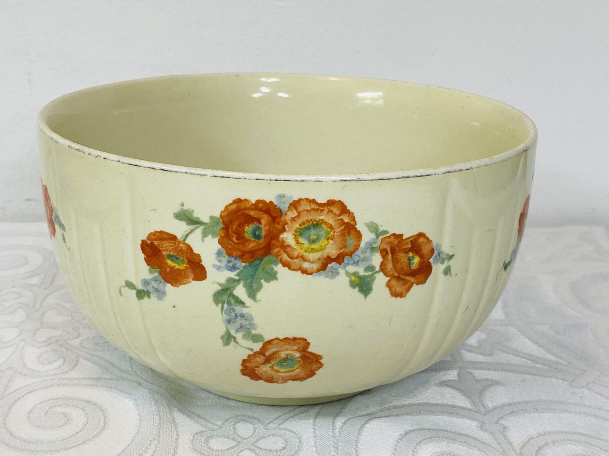 VNTG Hall’s Superior Quality Kitchenware Orange Poppy Serving Bowl 7 3/8"