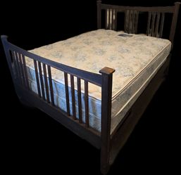 Complete Queen Solid Wood Mission Style Bed Set - Mattress & Box Spring Included!