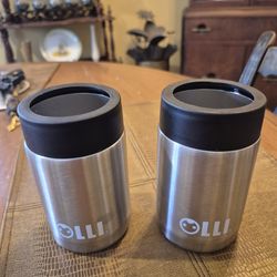 Two Olli 12 0z metal can Koozies