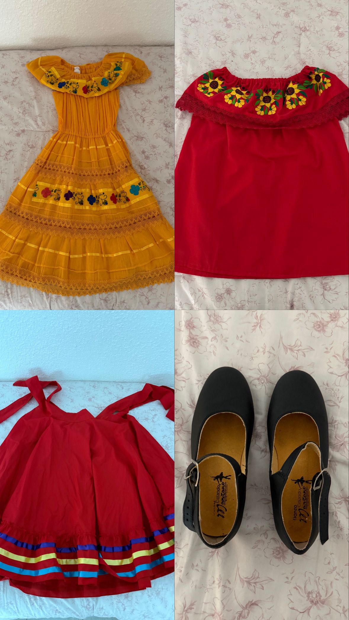 mexican dresses, skirt, & shoes (sold separately)