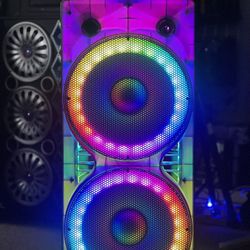 Professional Dual 15" Party Speaker w/360 light show 