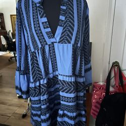 Blue Patterned Dress