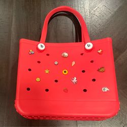 Red B Style Bag with Cute Removable Charms – Excellent Condition