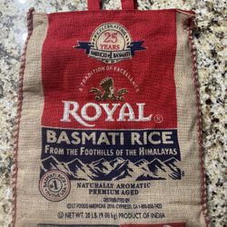 [BAG ONLY] Royal Basmati Rice Bag 20lbs Burlap Handles Zipper Heavy Duty 25th Anniversary 