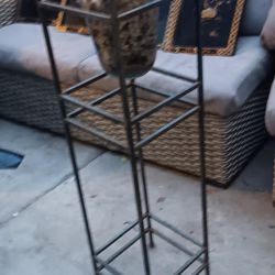 Plant Or Candle Stand With Glass Holder