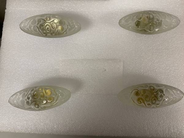 Anthropologie etched GLASS Drawer Pulls and Knobs Frosted