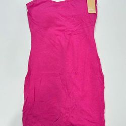 Popilush Built-In Shapewear Mini Slip Dress In Pink Sz Large NWT