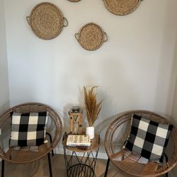 Boho Ratan Style Chairs and Table 