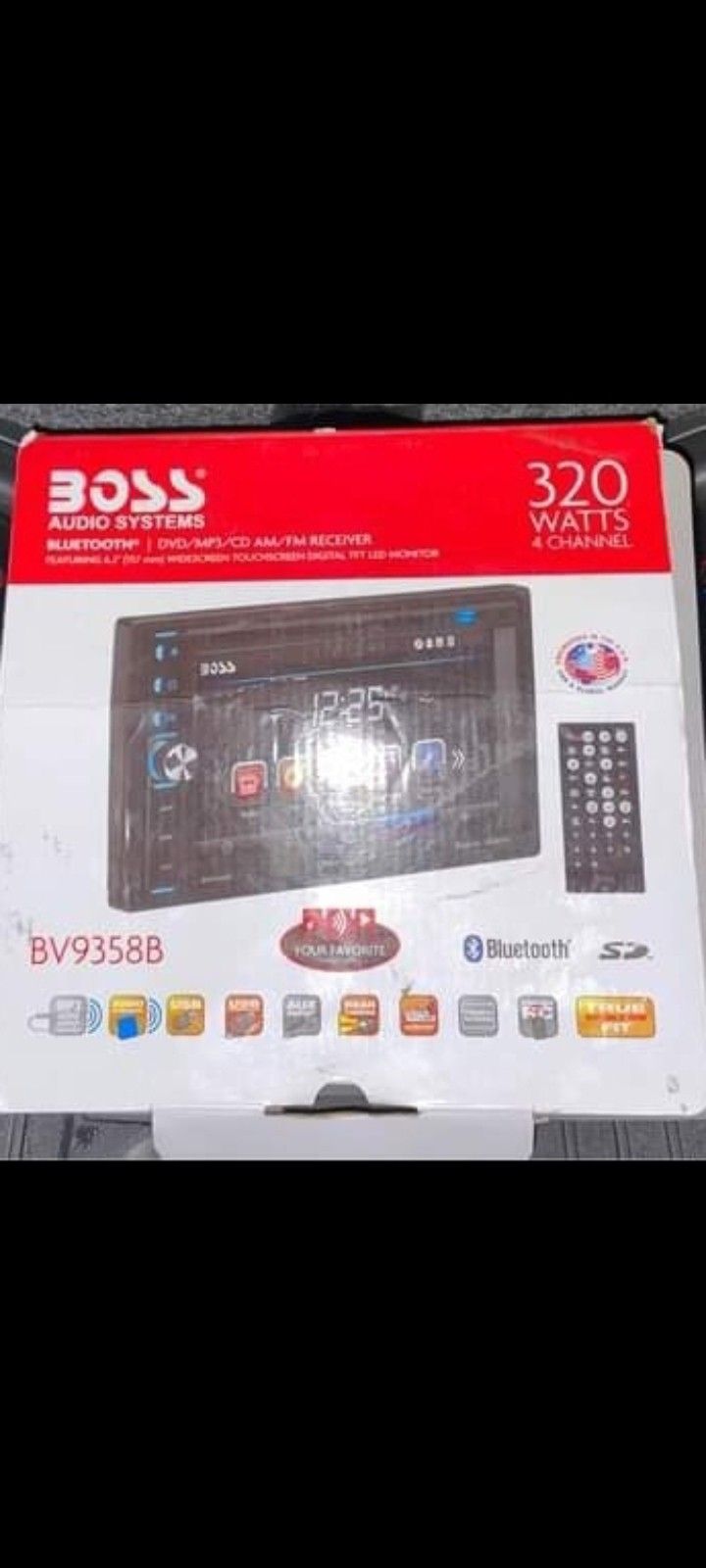 New BOSS DOUBLE DIN TOUCHSCREEN BLUETOOTH CD DVD AUXILIARY USB INPUT 