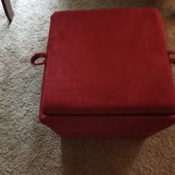 VGC Red Nesting Storage Ottoman with Removable Serving Tray Top