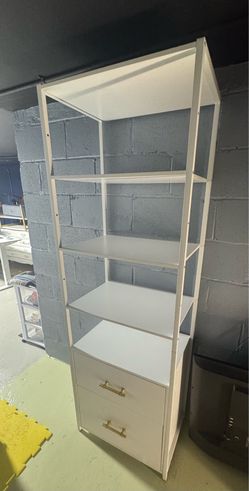 Shelves two drawers