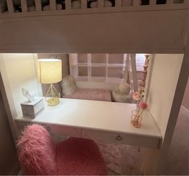 Ava regency loft bed by pottery barn/white full size