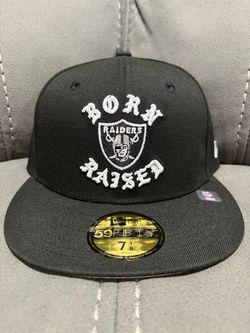 NFL new era Las Vegas raiders born x raised black 59fifty fitted hat size 7 1/8