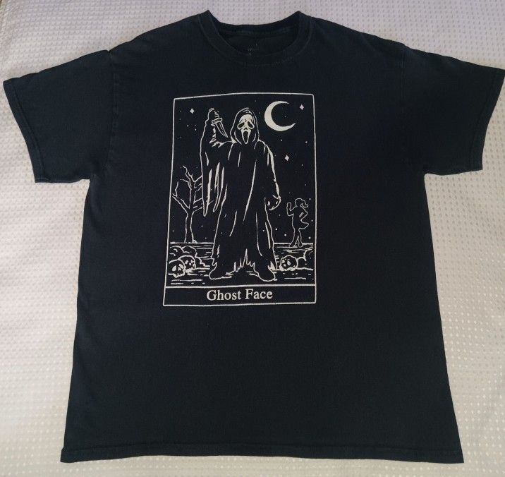 Ghost Face Tarot Card Halloween Shirt Men's Size Large $6