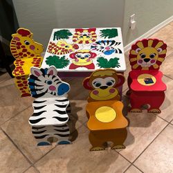 Table - Kids Animal Table And Animal Chairs