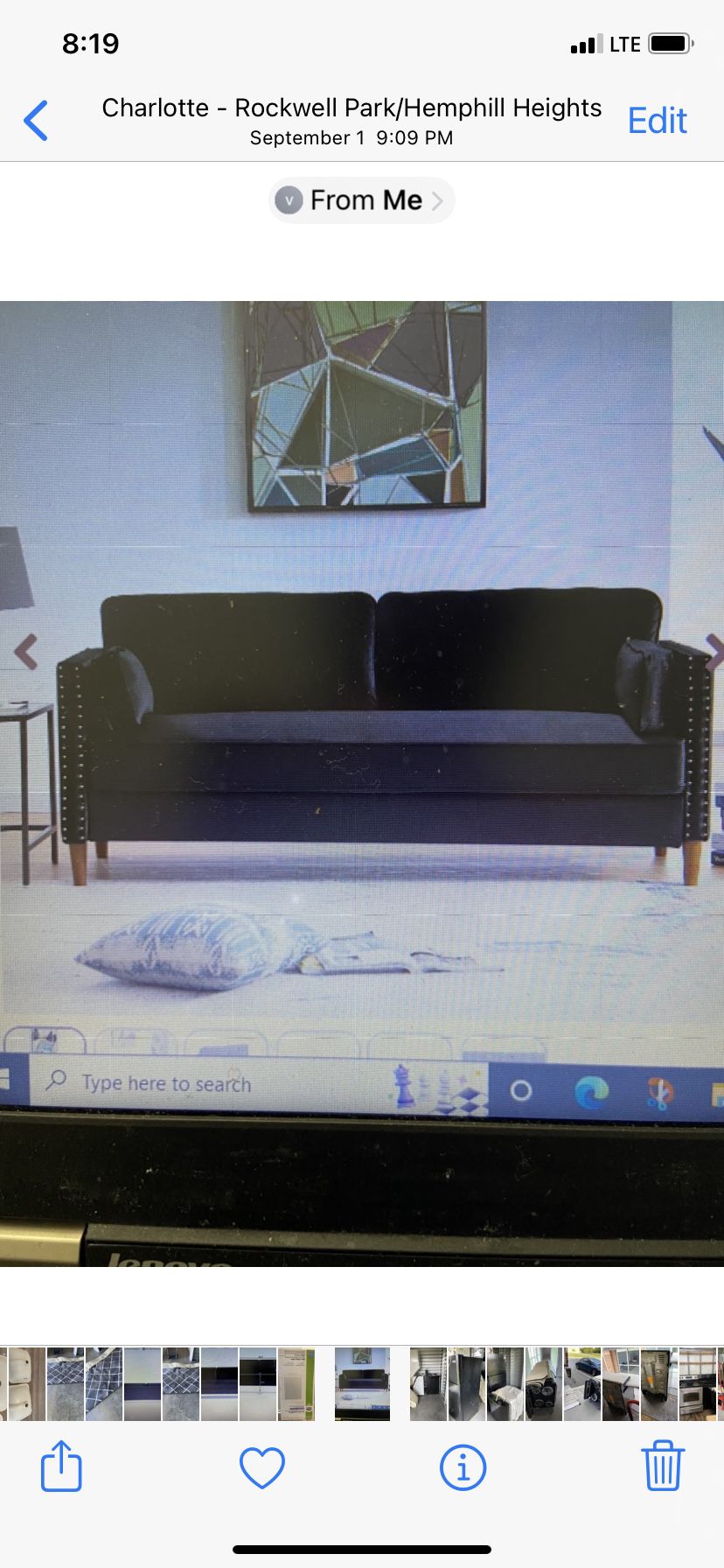 Gorgeous Black Sofa- New!