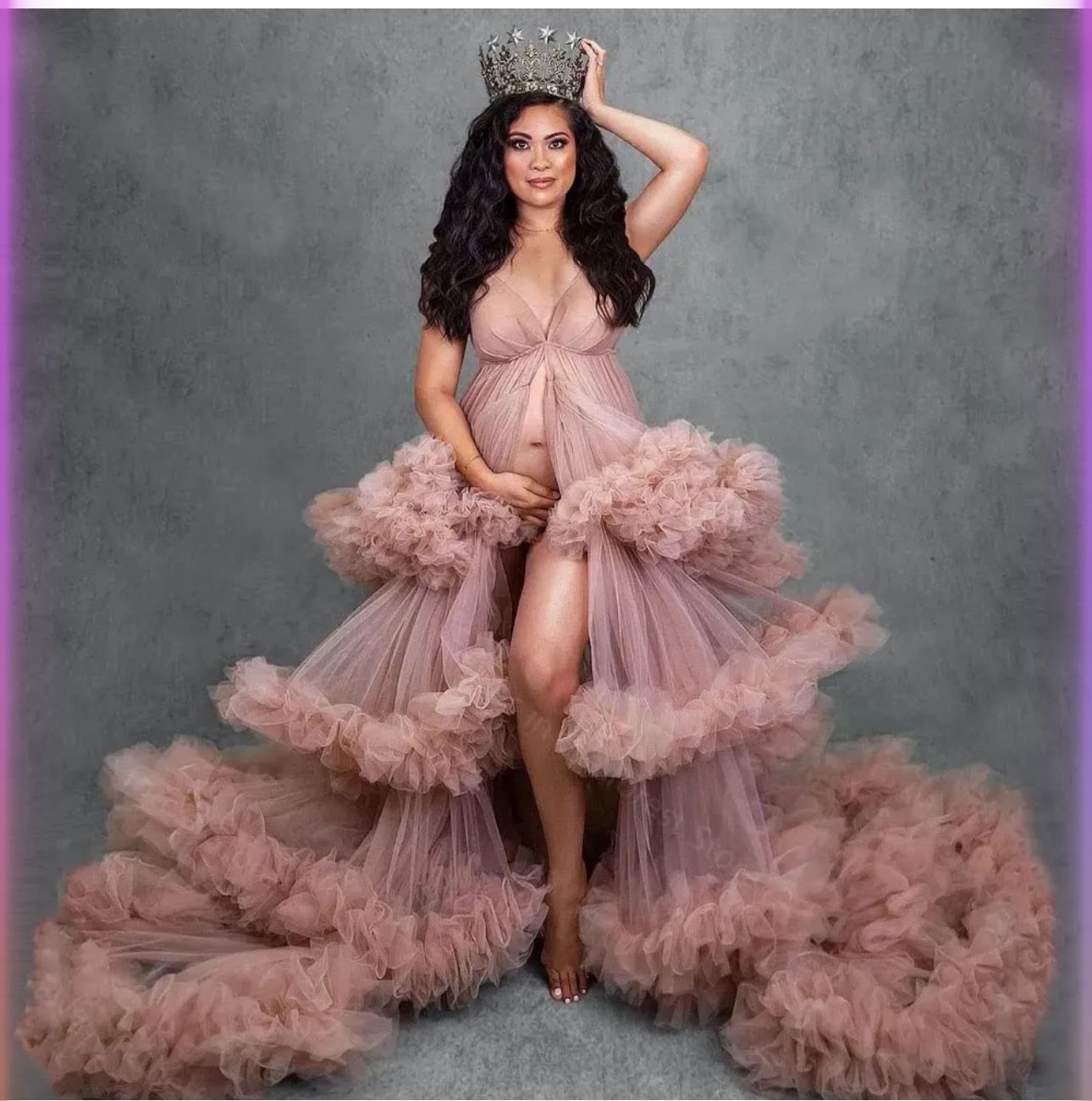 Maternity tulle Pink Dress