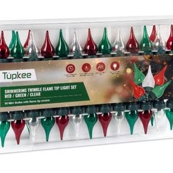 Christmas Shimmering Twinkle Flame Tip Teardrop Christmas Lights