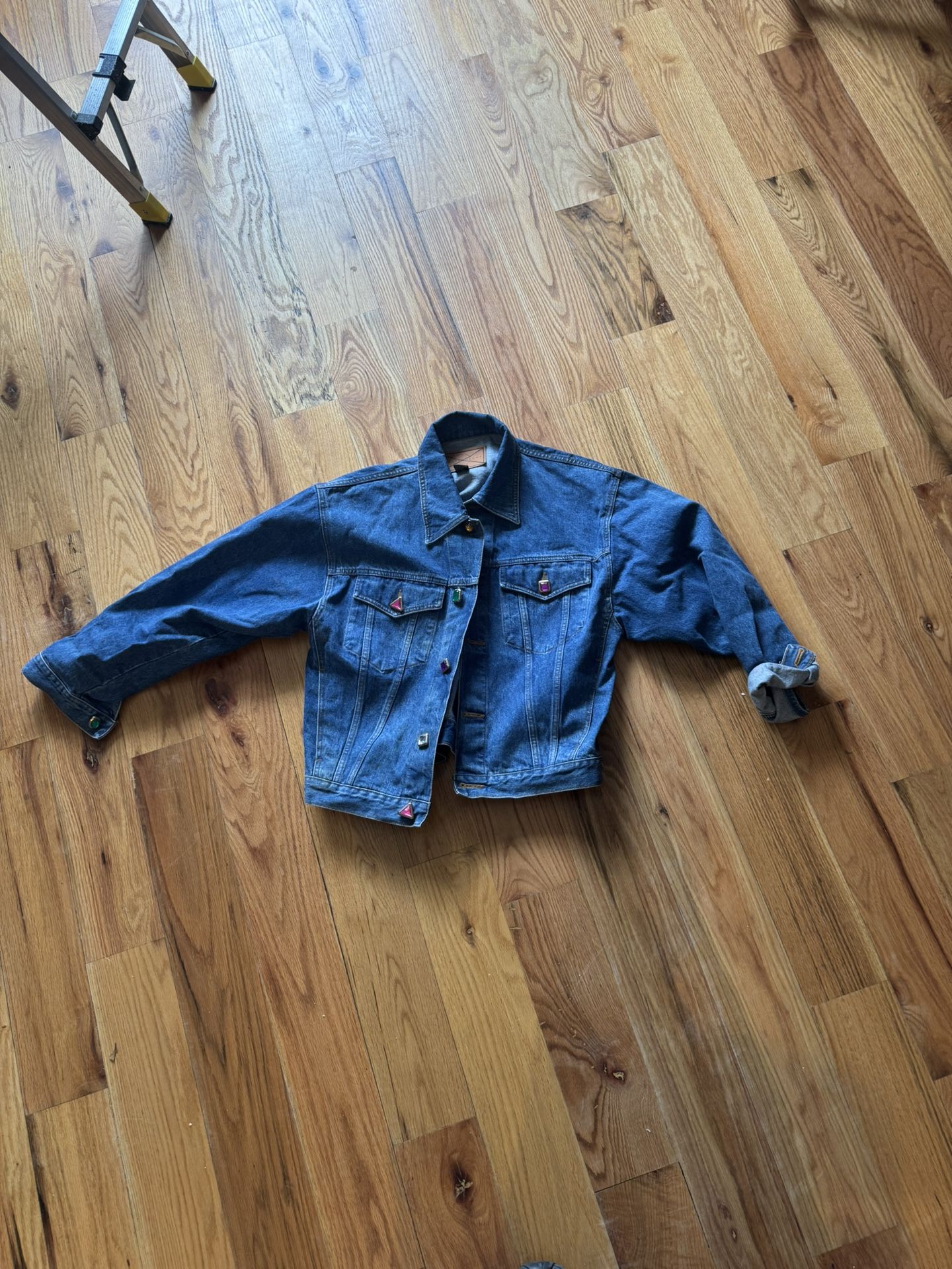 Women Decorated Gem Jean Jacket