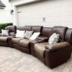 Leather Recliner Set 