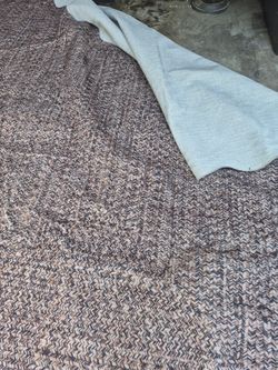 Large Area Rug with Herringbone Pattern
