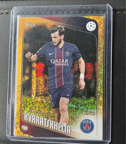 Topps Serial #/50 Khvicha Kvaratskhelia PSG UEFA CL #167 2026.