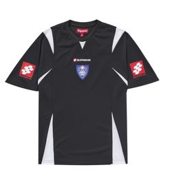Supreme Crest Black Soccer Jersey Size Large FW24 Brand New