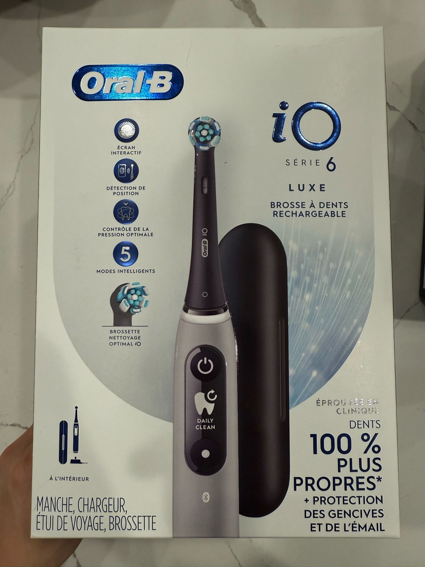 NEW Oral-B iO Series 6 LUXE Rechargeable Toothbrush w/5 Smart Modes - Gray Opal