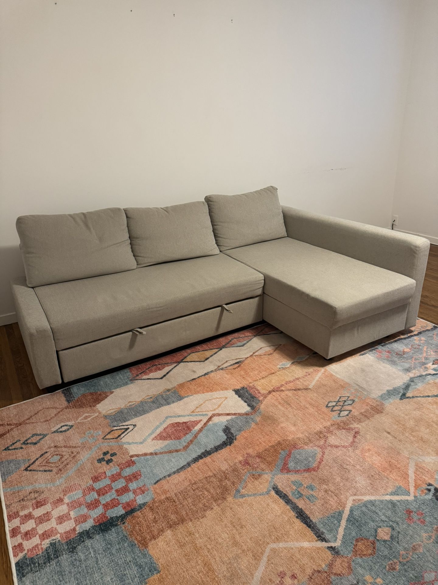 IKEA Grey Sectional Sleeper Sofa With Chaise And Storage