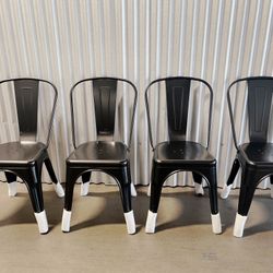 New Set of 4 Metal Chair Dining Chairs Patio Chair 18 Inches Seat Height Dining Room Kitchen Chair Tolix Restaurant Chairs Trattoria Bar Stackable Cha