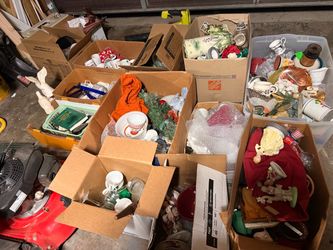 Boxes of Vintage Glass and Decor