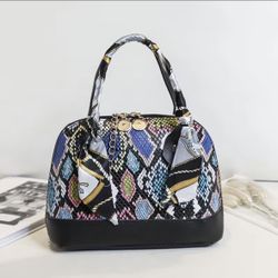 Multicolor Snake Print Handbag