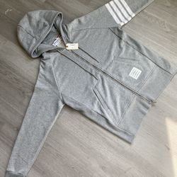 Thom Browne 4-Bar Grey Hoodie