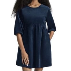 Everlane Blue Corduroy Mini Dress - Size Small