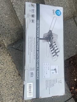ONN Outdoor TV Antenna with Pole, with 150 Miles Reception Range