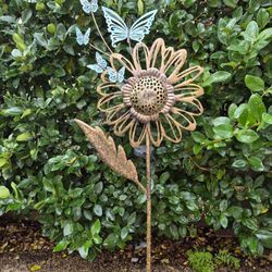 Butterflies Solar Garden Stake 