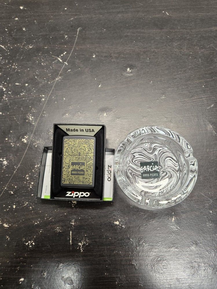 Garcia Hand Picked Zippo Lighter And Ashtray Grateful Dead