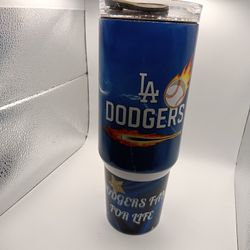 40 Oz Dodgers Fan For Life Lightning Tumbler
