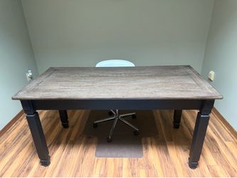 Wooden table with chair