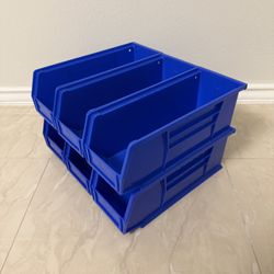 6 Pack Stackable Storage Bins 30224 AkroBins 11" x 4" x 4"
