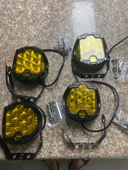 5 inch yellow fog led light pods brand new