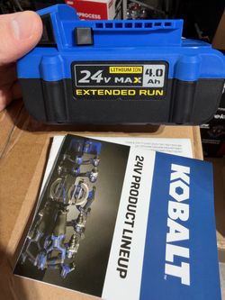 New Kobalt KB 424-03 24V Max Li-Ion Battery 4.0Ah Brand New Opened